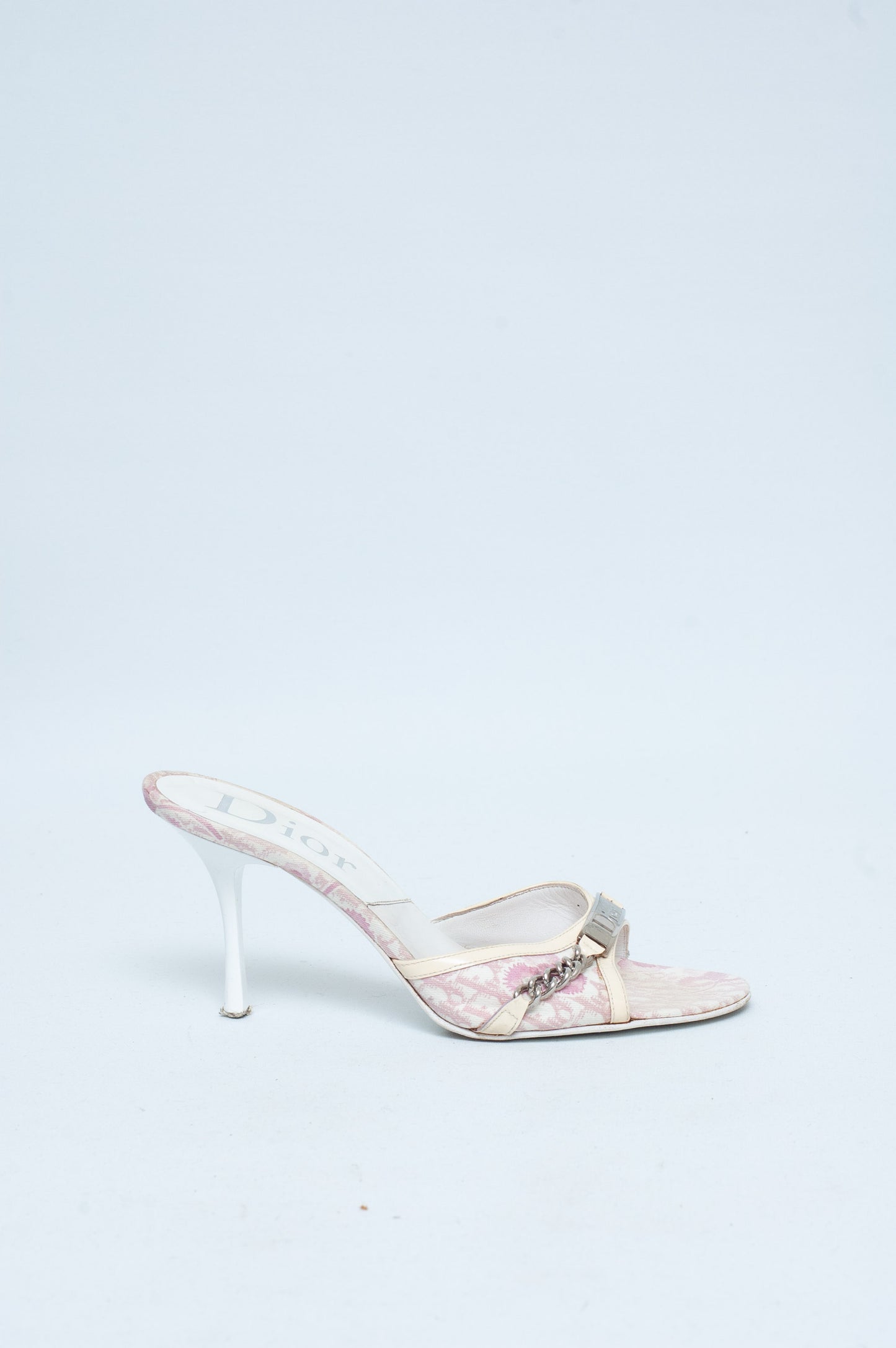 DIOR SS 2004 PINK MONOGRAM HEELS