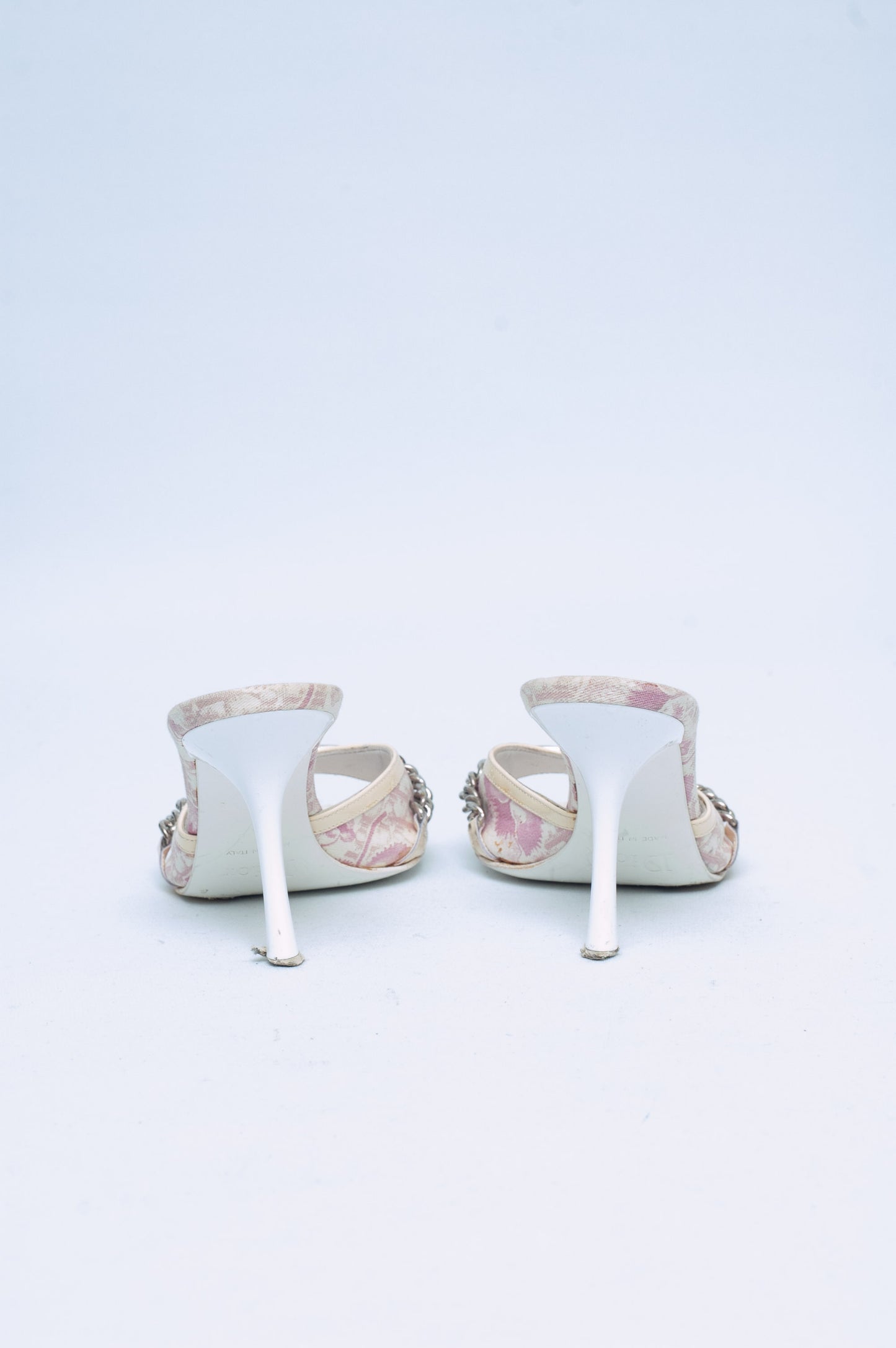 DIOR SS 2004 PINK MONOGRAM HEELS