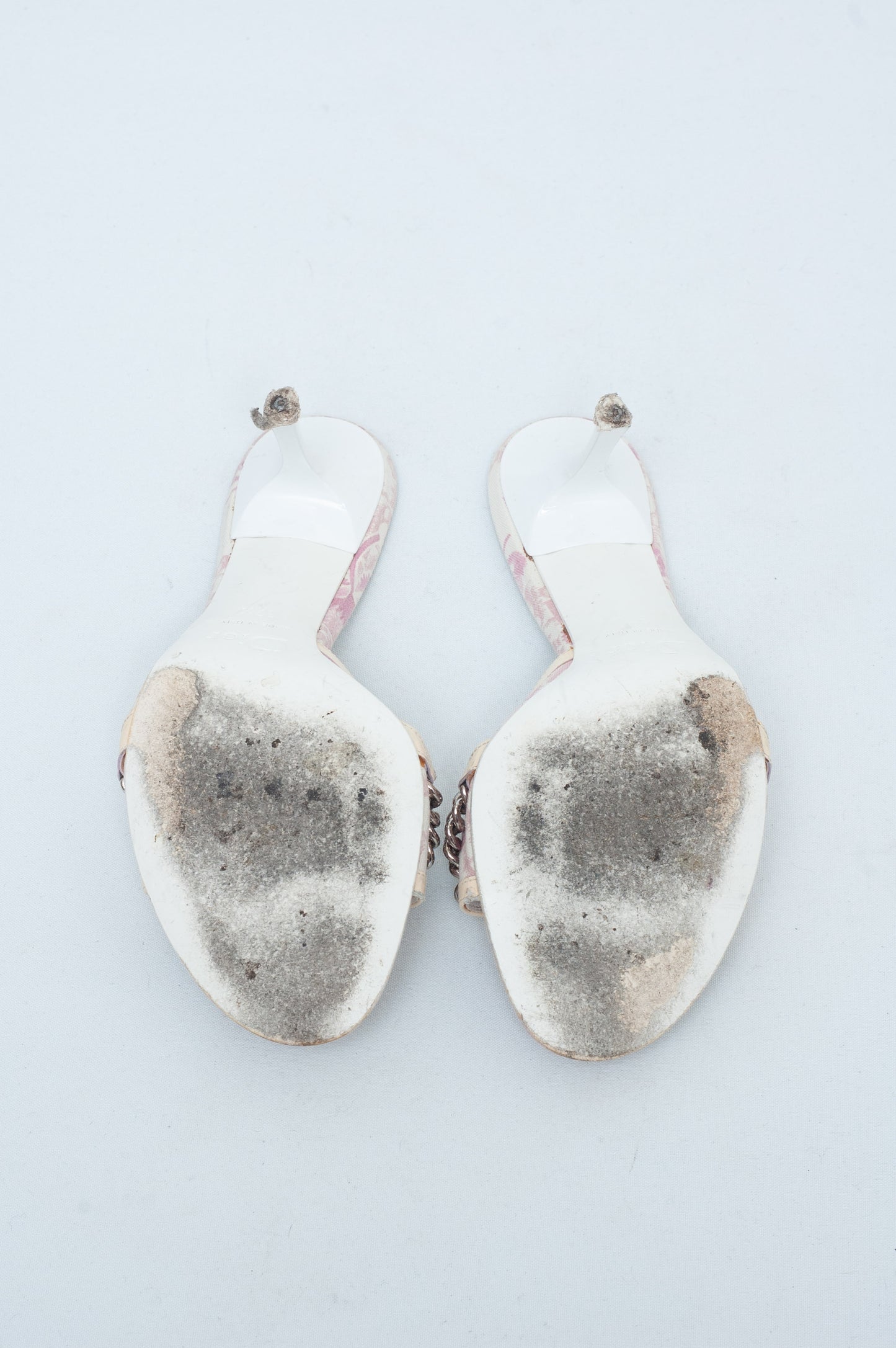 DIOR SS 2004 PINK MONOGRAM HEELS