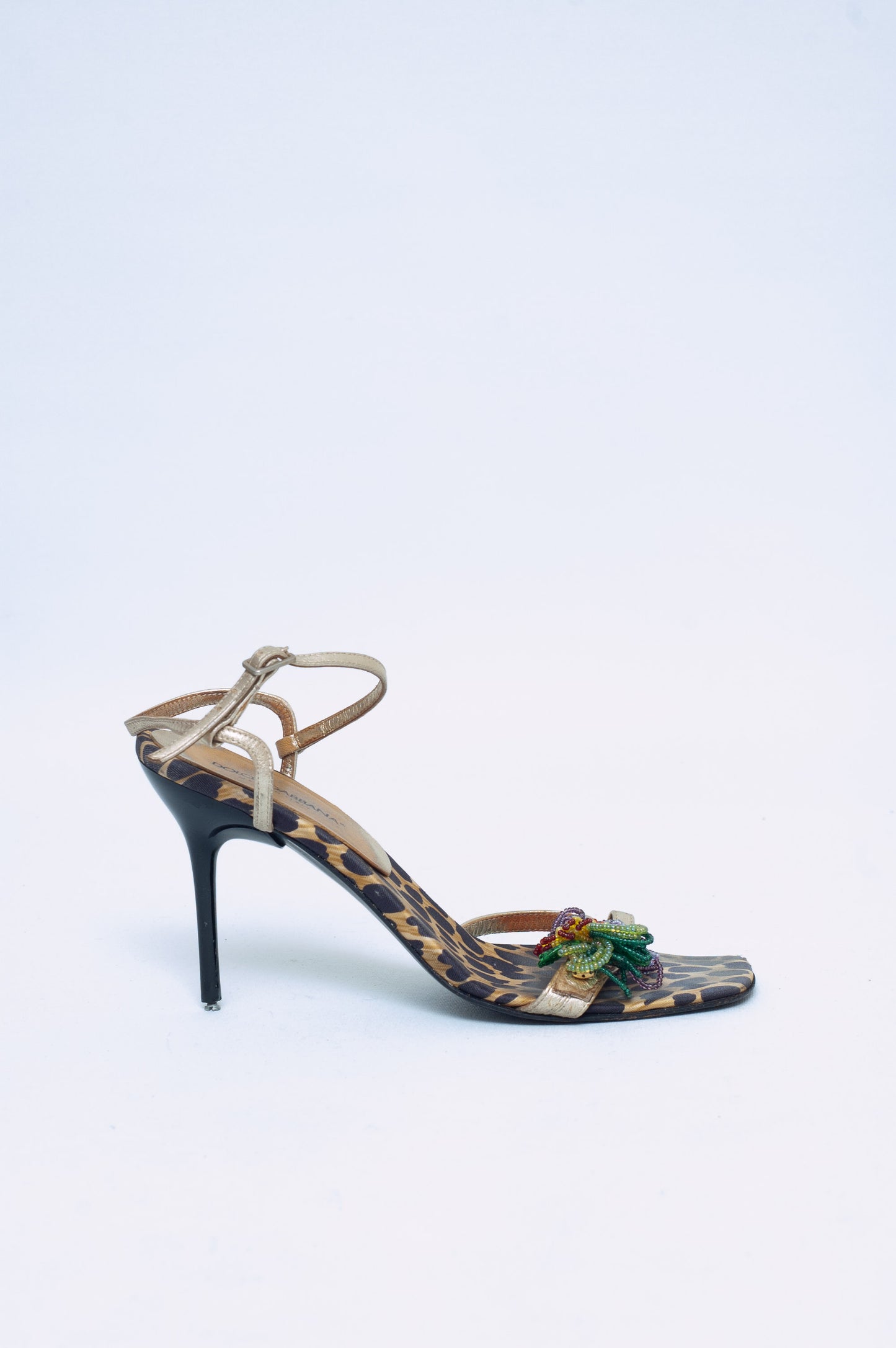 DOLCE & GABBANA BEADED FLOWER HEELS