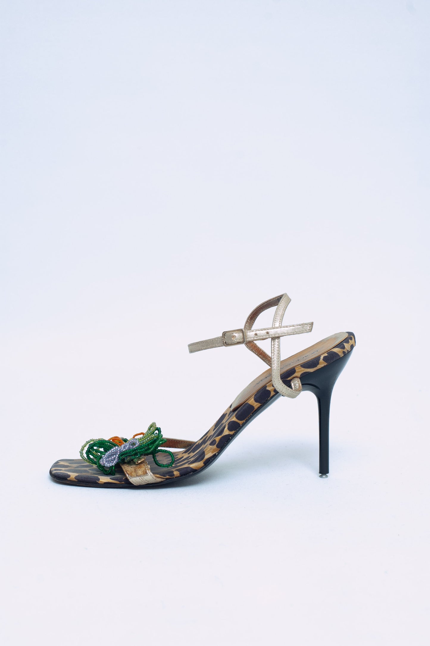 DOLCE & GABBANA BEADED FLOWER HEELS