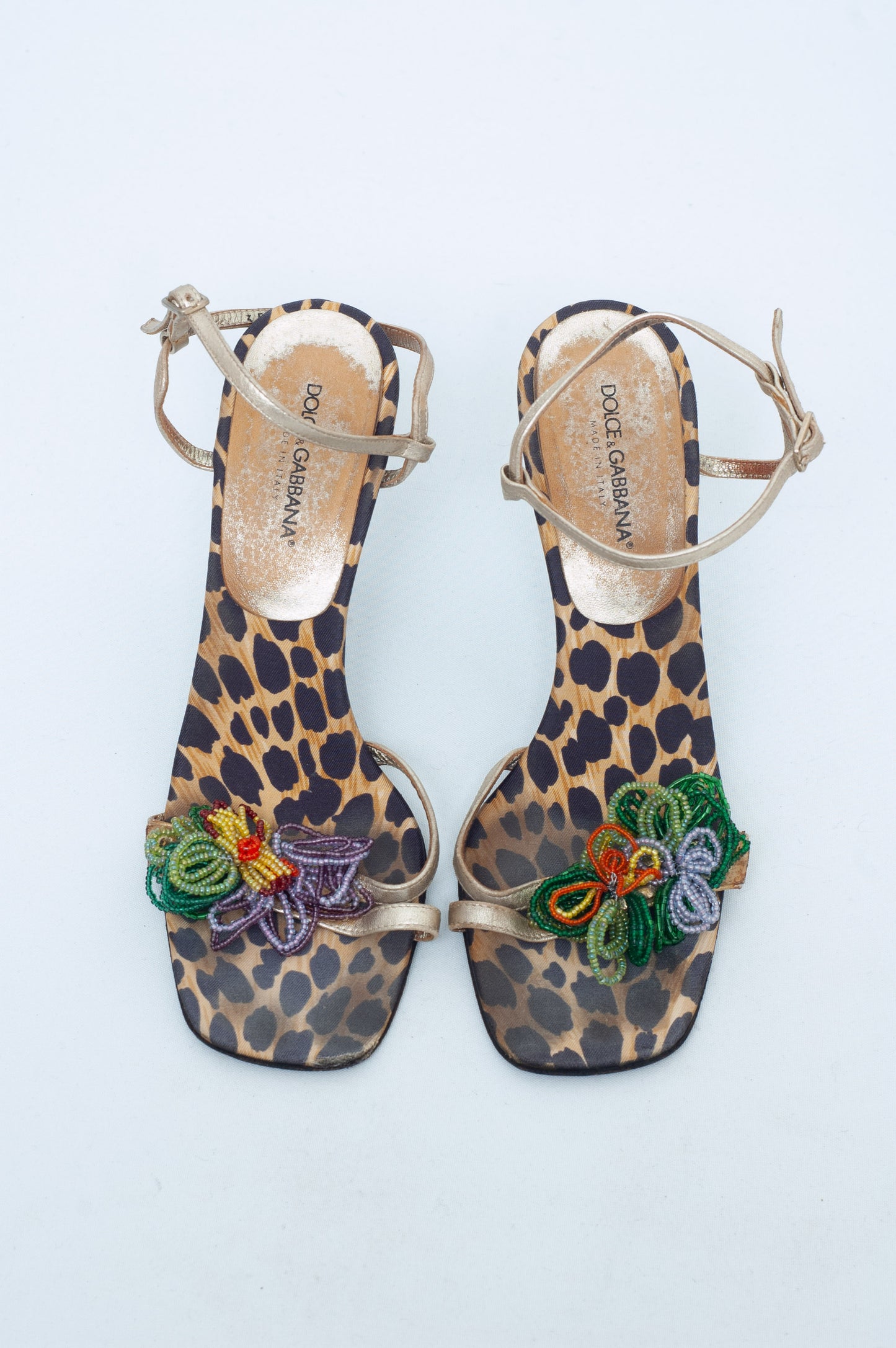 DOLCE & GABBANA BEADED FLOWER HEELS