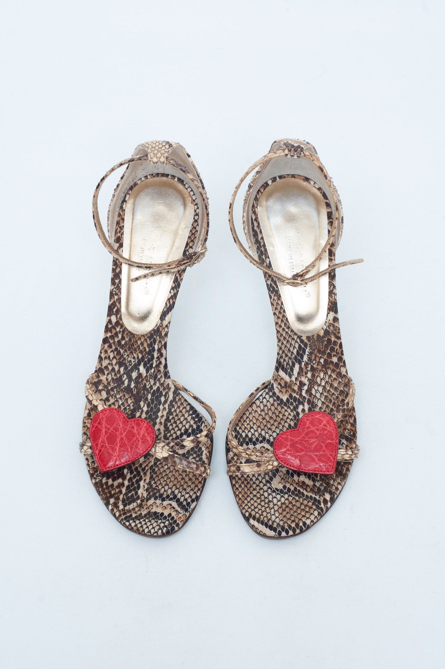 DOLCE & GABBANA SS 2005 SNAKESKIN HEART HEELS