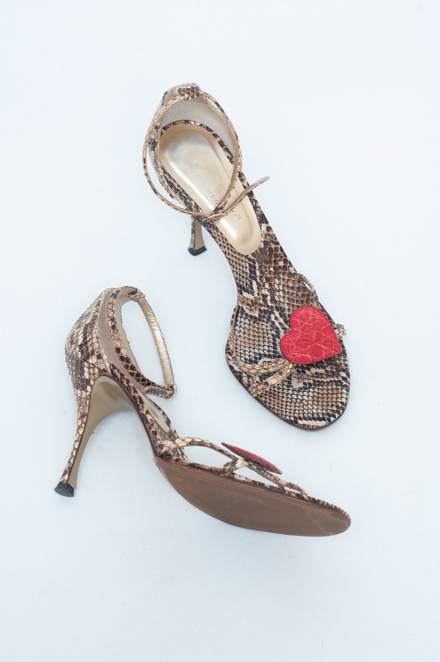 DOLCE & GABBANA SS 2005 SNAKESKIN HEART HEELS