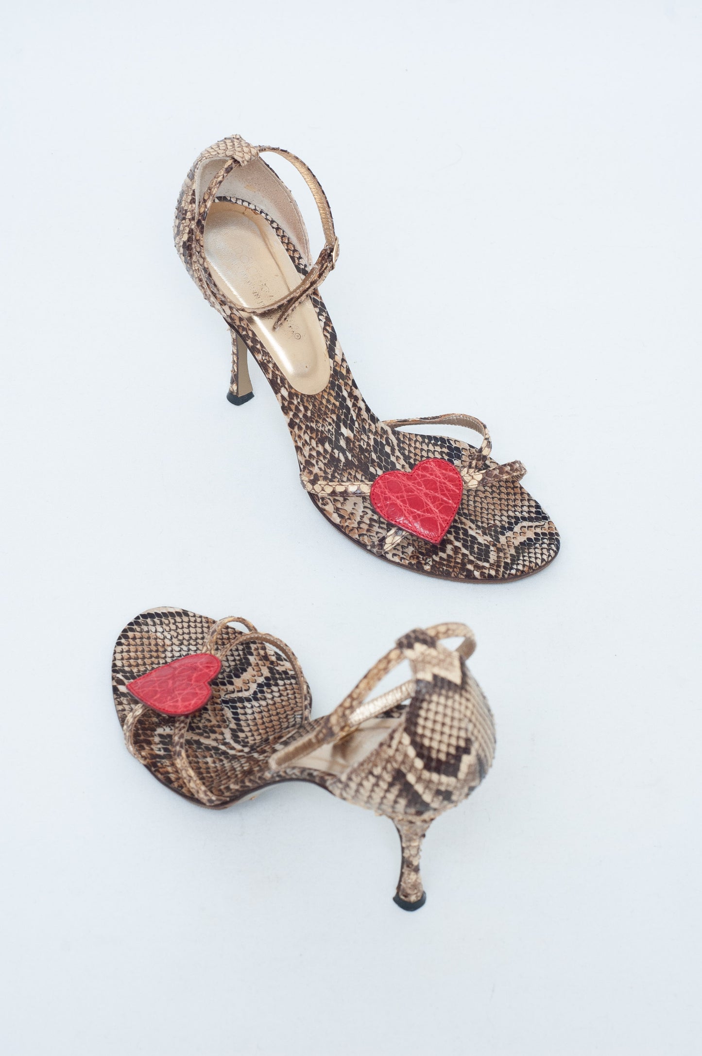 DOLCE & GABBANA SS 2005 SNAKESKIN HEART HEELS