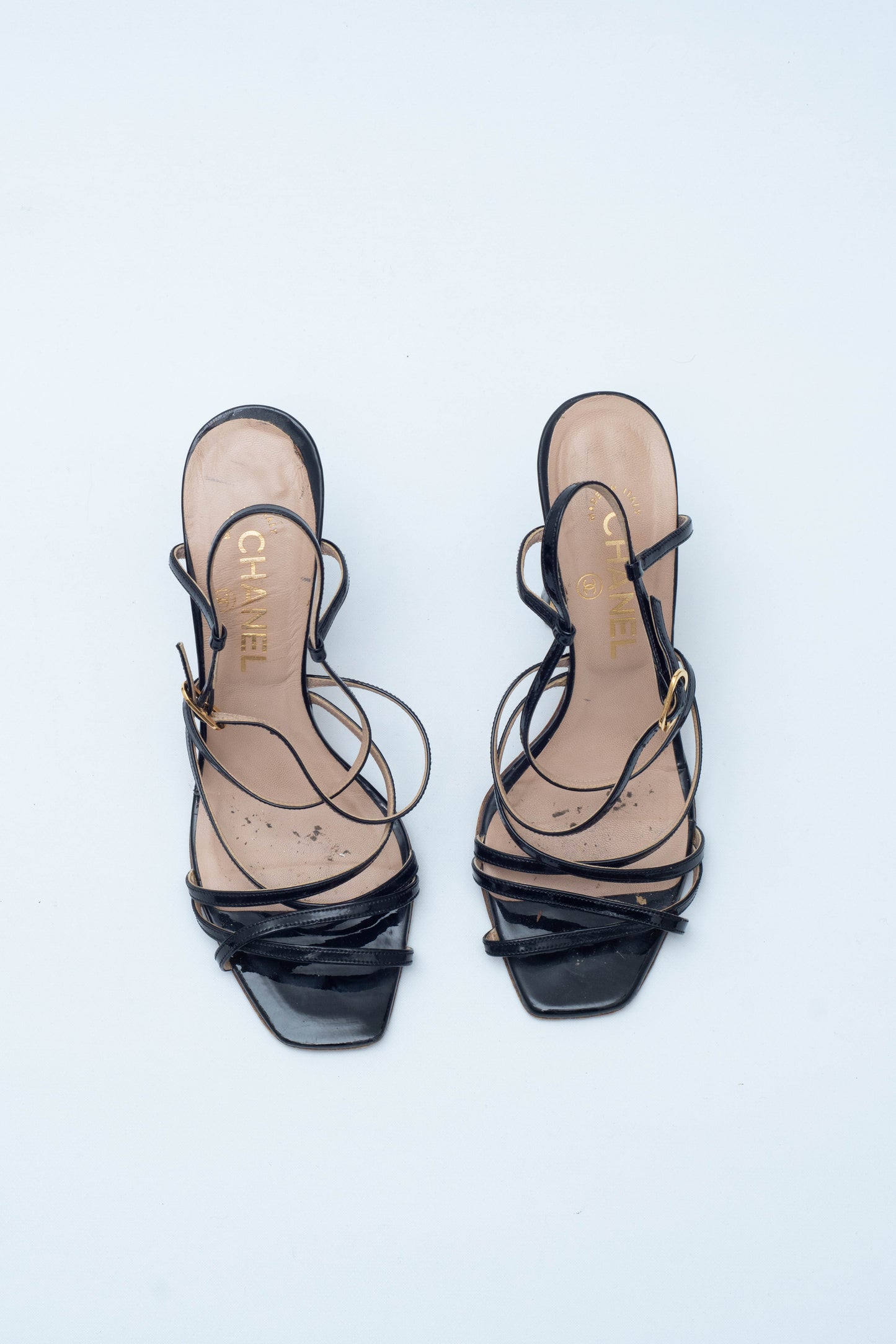 CHANEL GOLDEN HEELS SANDALS