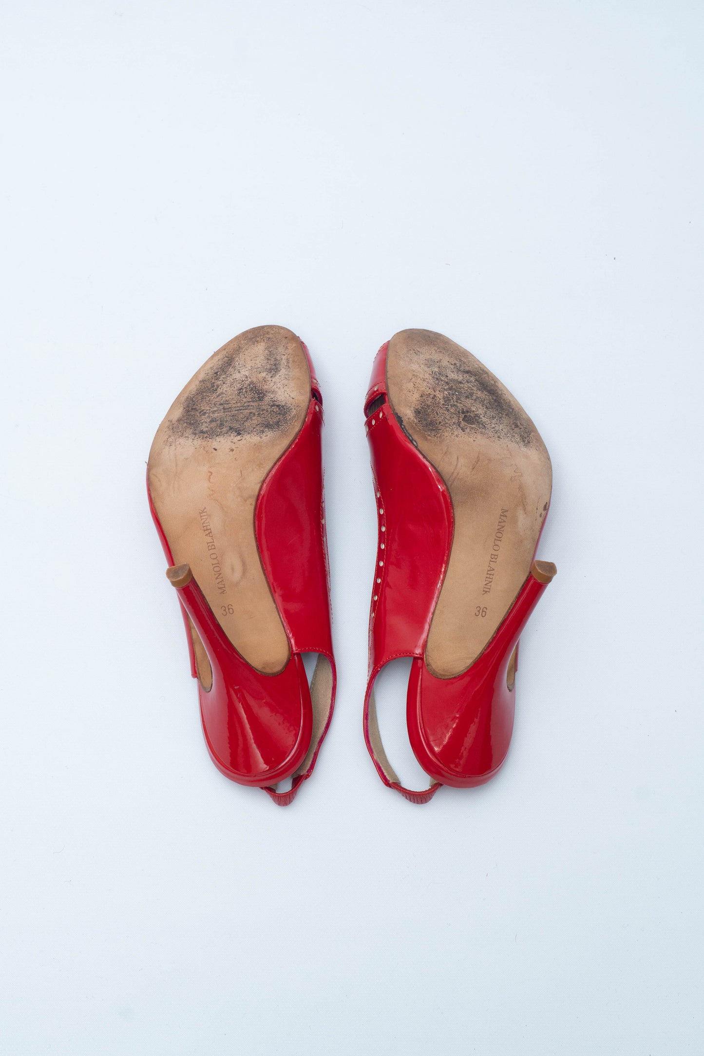 MANOLO BLAHNIK RED OPEN TOE