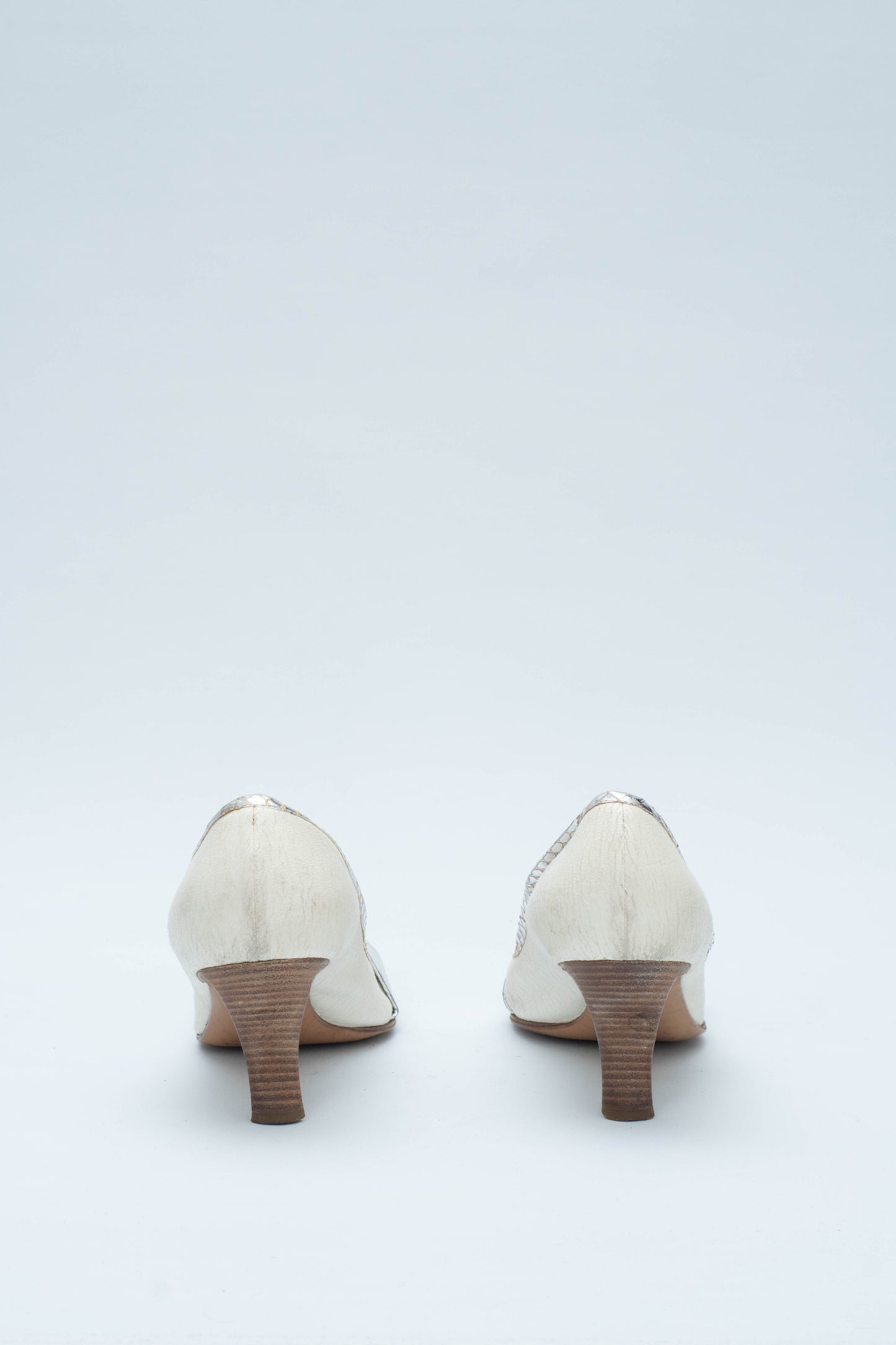 CASADEI WHITE LEATHER HEELS