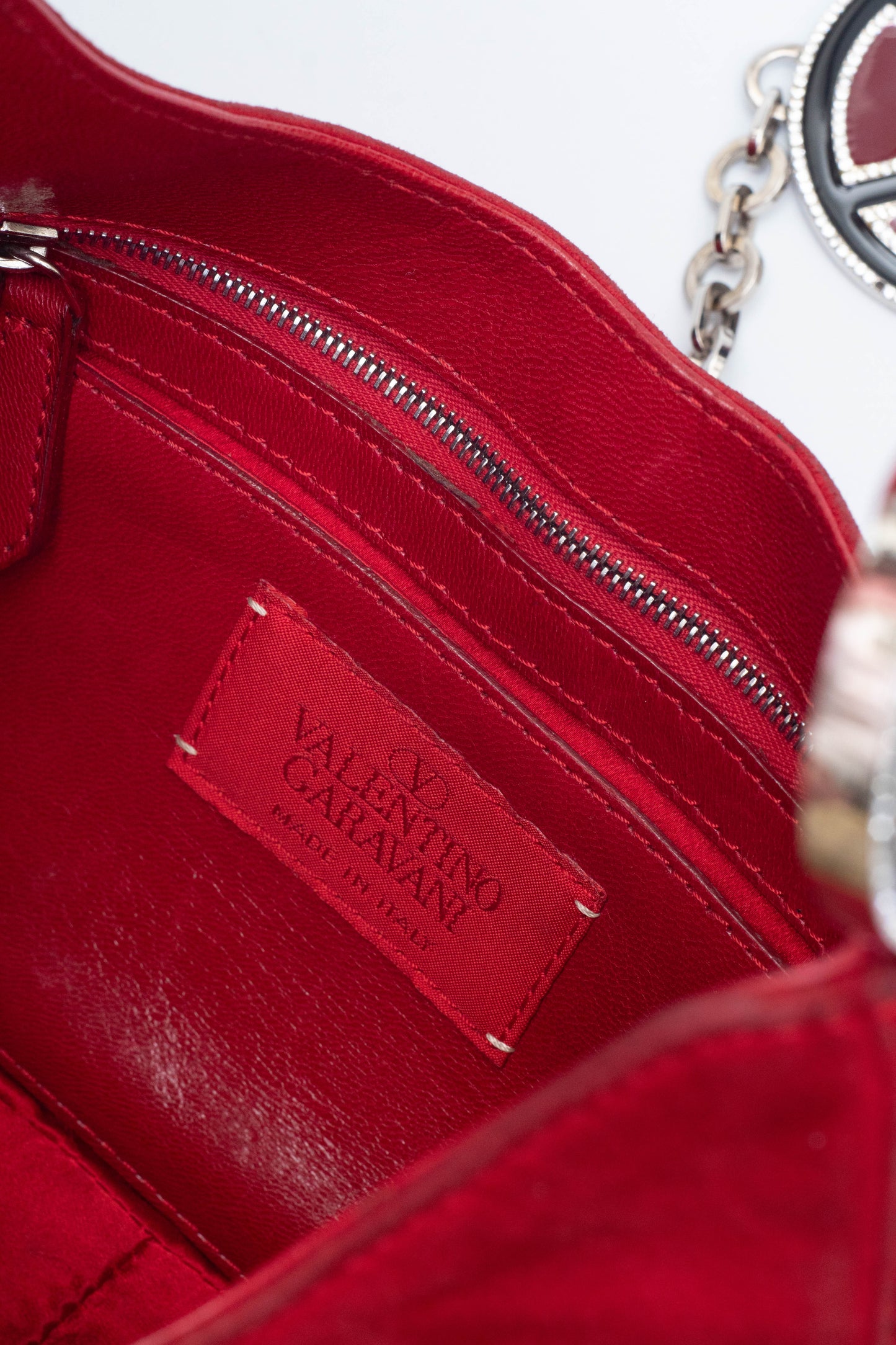 VALENTINO RED SUEDE BAG