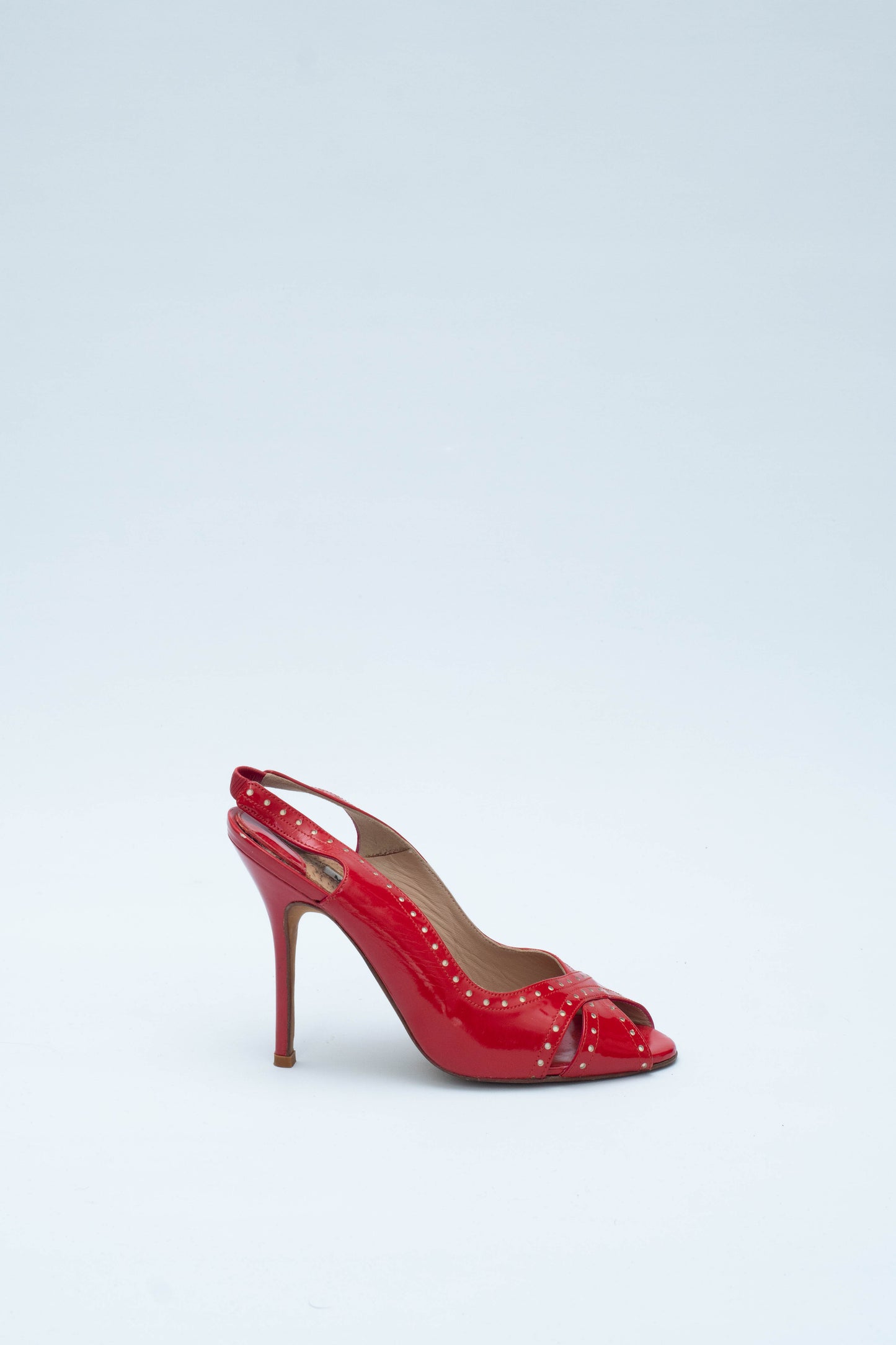 MANOLO BLAHNIK RED OPEN TOE