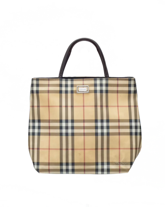 BURBERRY CHECK TOTE BAG