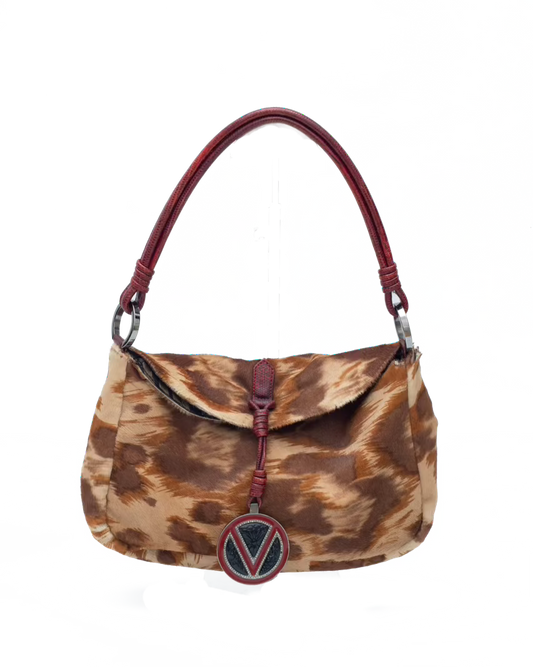 VALENTINO LEOPARD PRINT PONYSKIN BAG