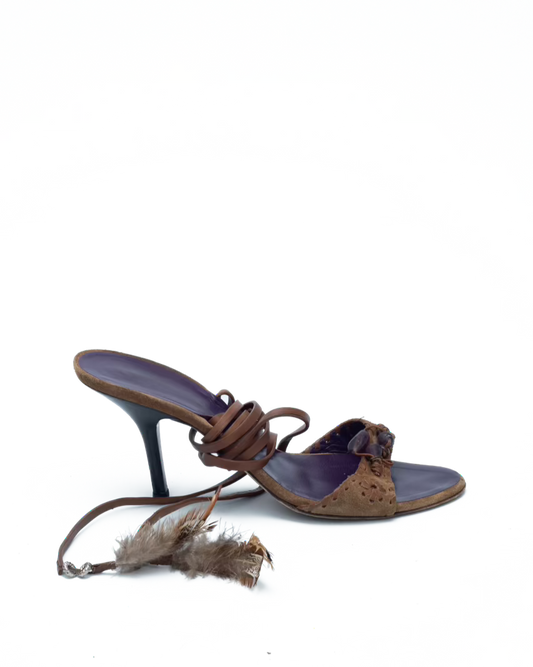 DSQUARED FEATHER SANDALS
