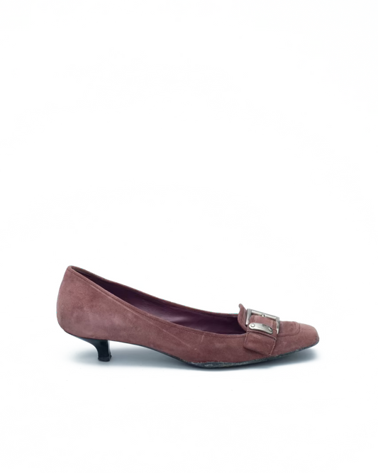 PRADA SQUARED KITTEN HEELS
