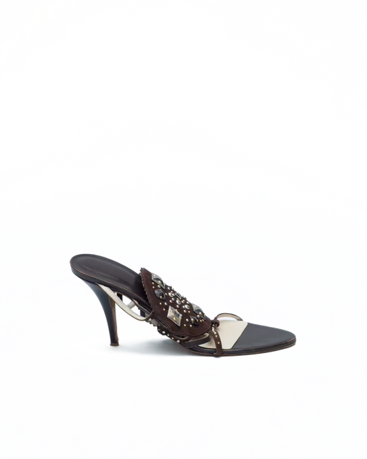 DIOR BROWN LEATHER HEELS