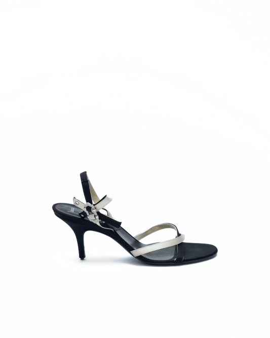 DIOR SATIN SANDALS WITH RHINESTONES