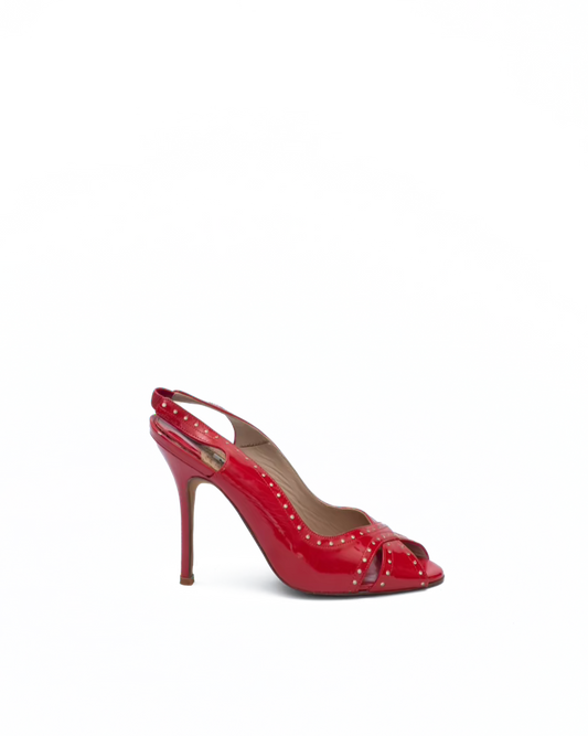MANOLO BLAHNIK RED OPEN TOE