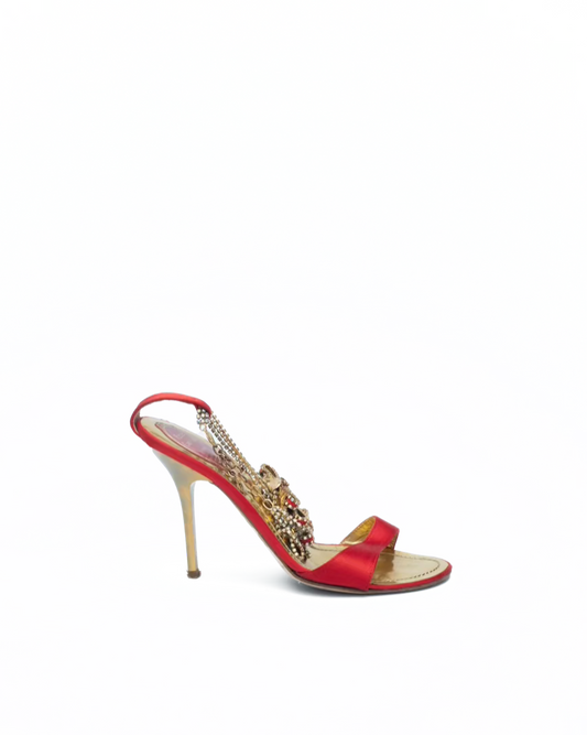 RENE CAOVILLA RED BOW HEELS