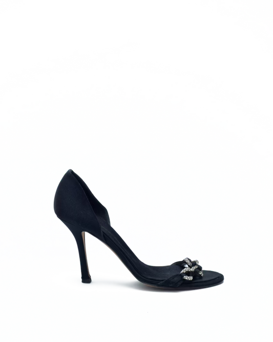 ZANOTTI RHINESTONES BLACK SANDALS
