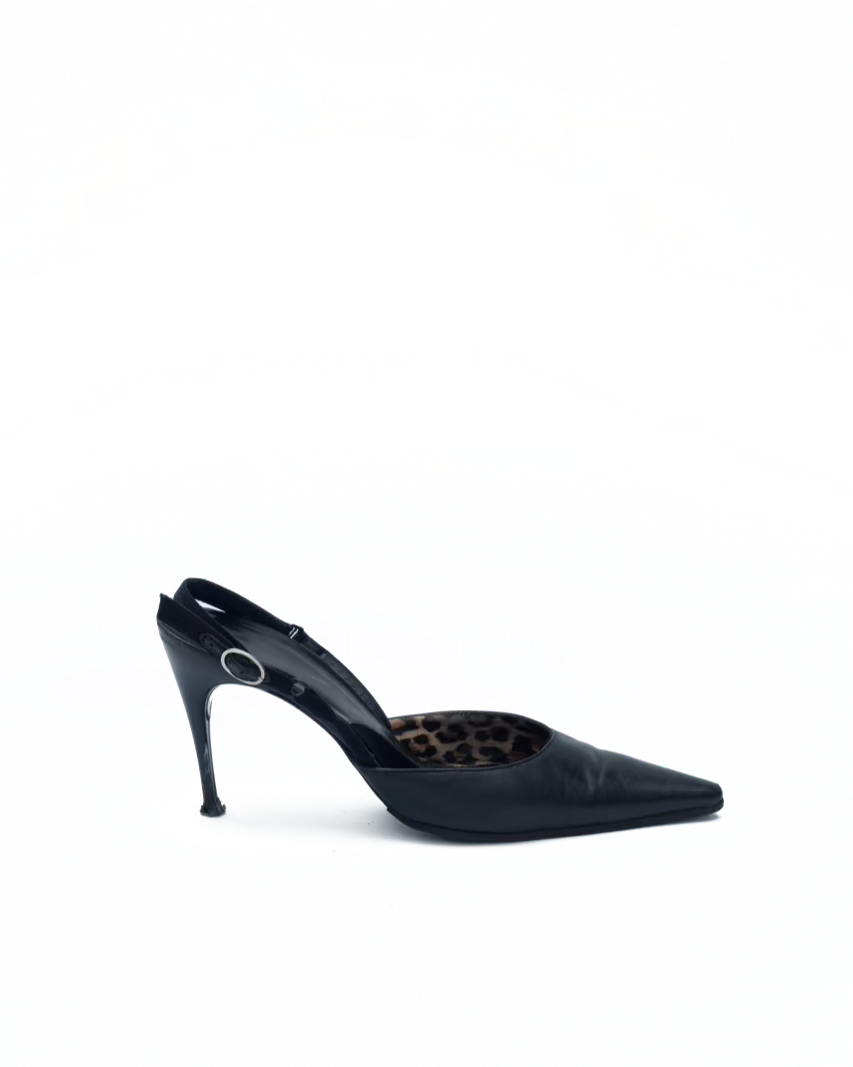 DOLCE & GABBANA BLACK SLINGBACKS