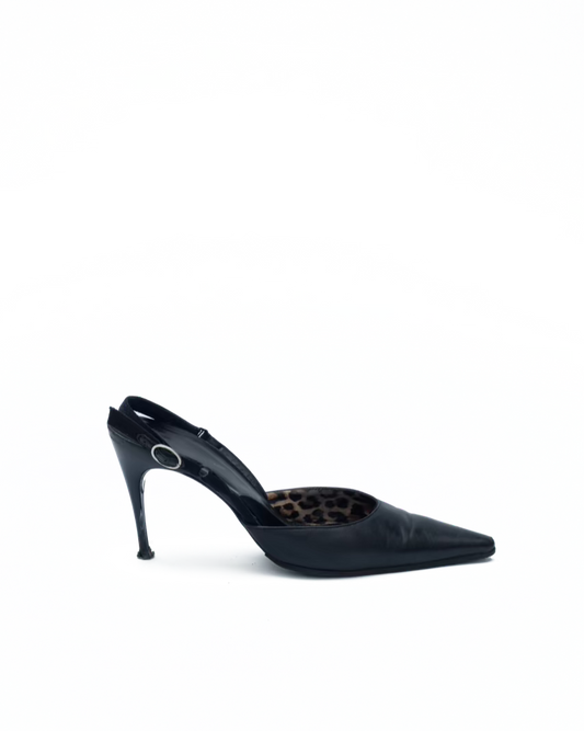 DOLCE & GABBANA BLACK SLINGBACKS
