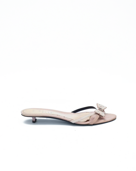 DIOR PINK BOW KITTEN HEELS