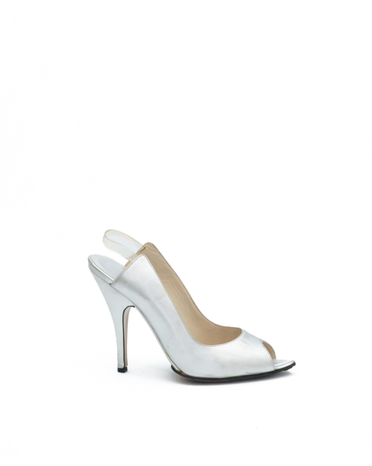GUCCI SS 2003 SILVER HEELS